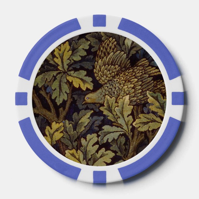 William Morris - Pheasant Bird Tree Botanical Poker Chips (Front)