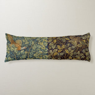 William Morris Pheasant Bird Tree Flower Body Cushion