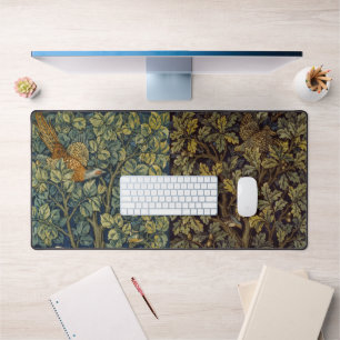 William Morris Pheasant Bird Tree Flower Desk Mat
