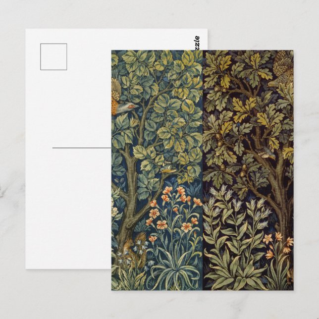 William Morris Pheasant Bird Tree Flower Postcard (Front/Back)