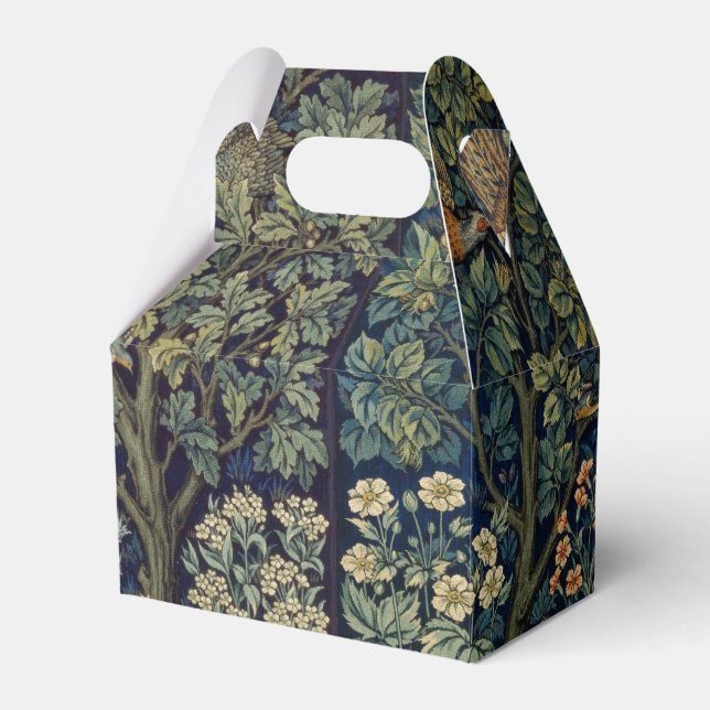 William Morris Pheasant Bird Tree Woodland Favour Box (Front Side)