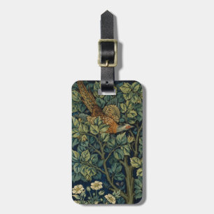 William Morris Pheasant Bird Tree Woodland Luggage Tag