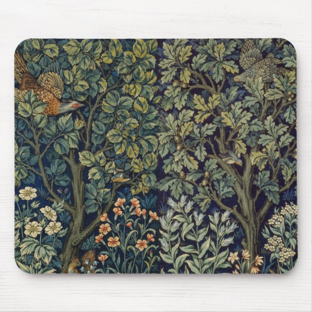 William Morris Pheasant Bird Tree Woodland Mouse Mat (Front)