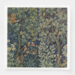 William Morris Pheasant Bird Tree Woodland Napkin