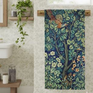 William Morris Pheasant Vintage Art Bathroom Towel