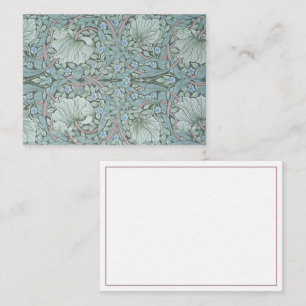 William Morris, Pimpernel - Aqua Green Floral Card