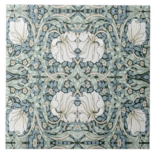 William Morris Pimpernel Blue Intricate Pattern  Tile