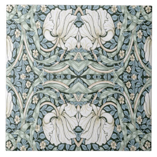 William Morris Pimpernel Blue Intricate Pattern  Tile