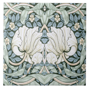 William Morris Pimpernel Blue Intricate Pattern  Tile
