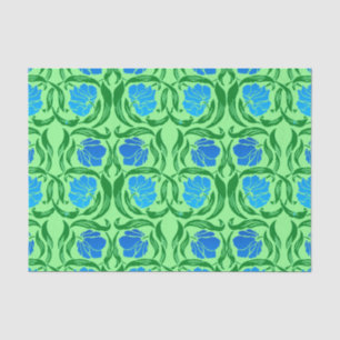 William Morris Pimpernel, Blue & Lime Green Tissue Paper