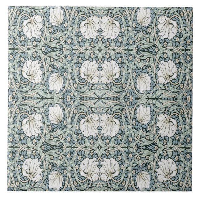 William Morris Pimpernel Blue Tile (Front)
