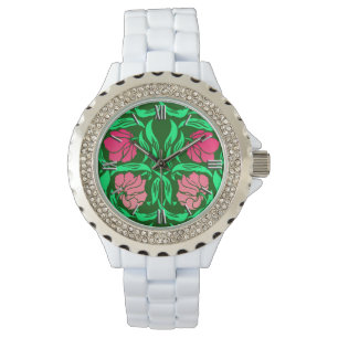 William Morris Pimpernel, Coral Pink and Green Watch