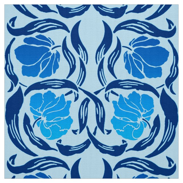 William Morris Pimpernel, Denim & Light Blue Fabric (Swatch)