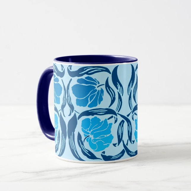 William Morris Pimpernel, Denim & Light Blue  Mug (Front Left)