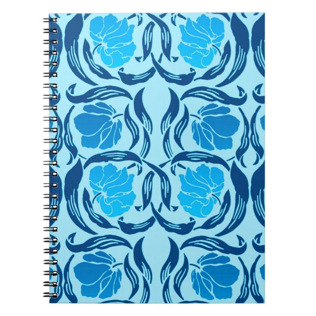 William Morris Pimpernel, Denim & Light Blue Notebook (Front)