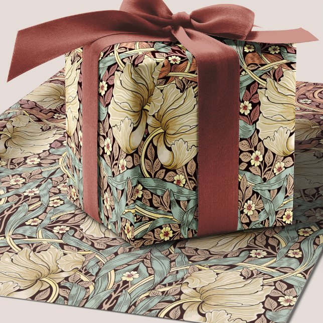 William Morris Pimpernel Dusty Rose Floral Pattern Wrapping Paper (Creator Uploaded)