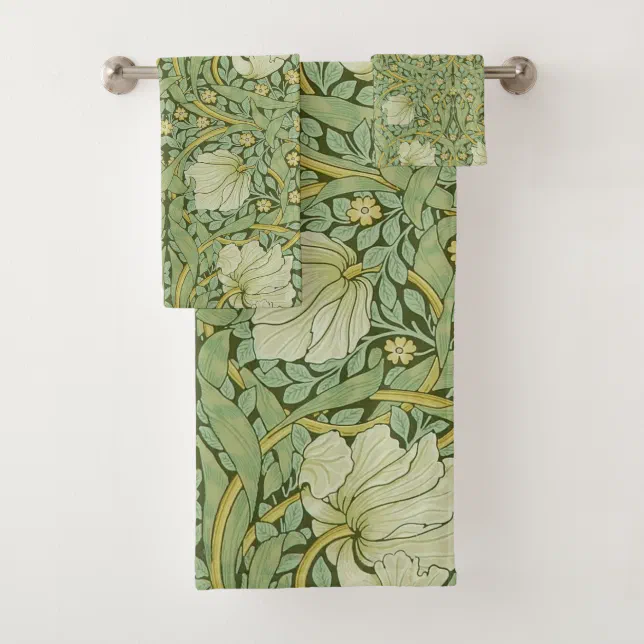 William Morris Pimpernel Floral Blue Wallpaper Bath Towel Set | Zazzle