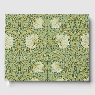 William Morris Pimpernel Floral Blue Wallpaper Guest Book