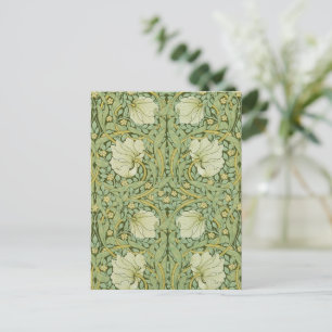 William Morris Pimpernel Floral Blue Wallpaper Postcard