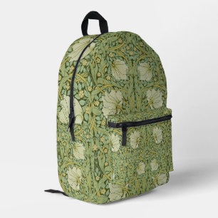 William Morris Pimpernel Floral Blue Wallpaper Printed Backpack