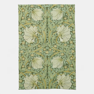 William Morris Pimpernel Floral Blue Wallpaper Tea Towel