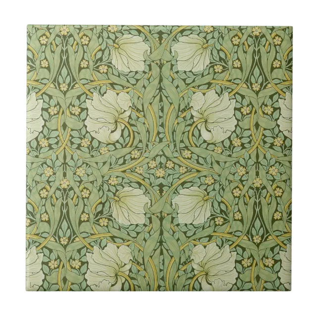 William Morris Pimpernel Floral Blue Wallpaper Tile | Zazzle
