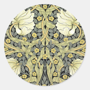 William Morris Pimpernel Floral Wallpaper Classic Round Sticker
