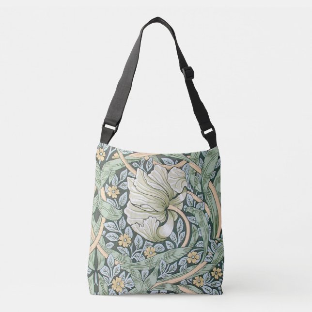 William Morris Pimpernel Floral Wallpaper Crossbody Bag (Front)