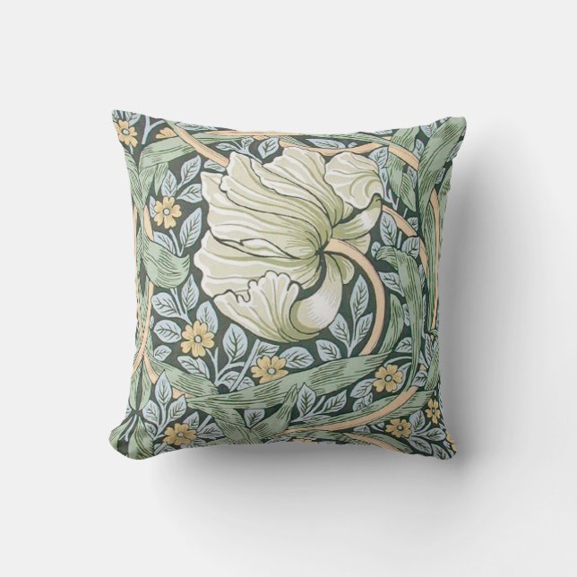 William Morris Pimpernel Floral Wallpaper Cushion (Front)