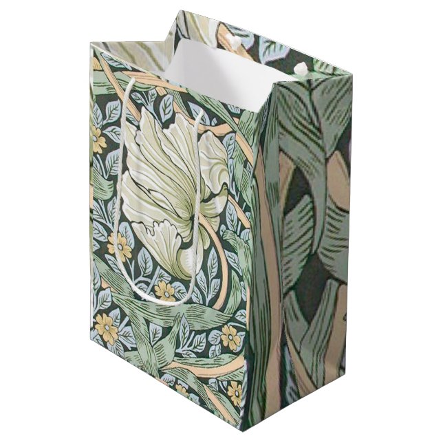 William Morris Pimpernel Floral Wallpaper Medium Gift Bag (Front Angled)