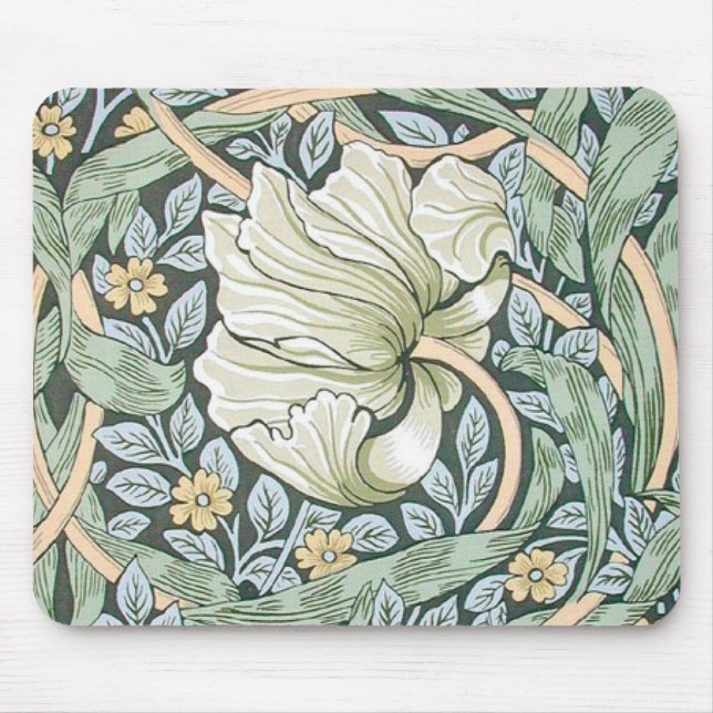 William Morris Pimpernel Floral Wallpaper Mouse Mat (Front)