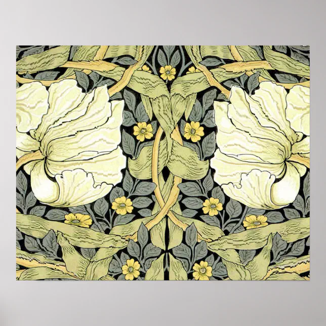 William Morris Pimpernel Floral Wallpaper Poster | Zazzle