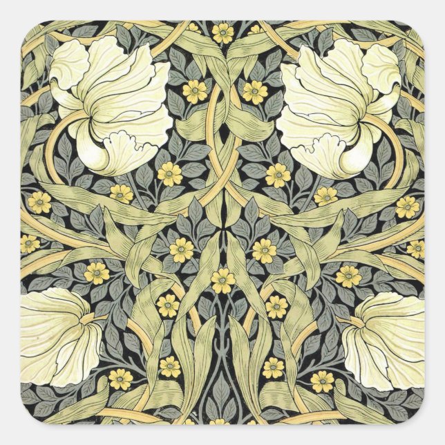 William Morris Pimpernel Floral Wallpaper Square Sticker (Front)