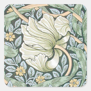 William Morris Pimpernel Floral Wallpaper Square Sticker