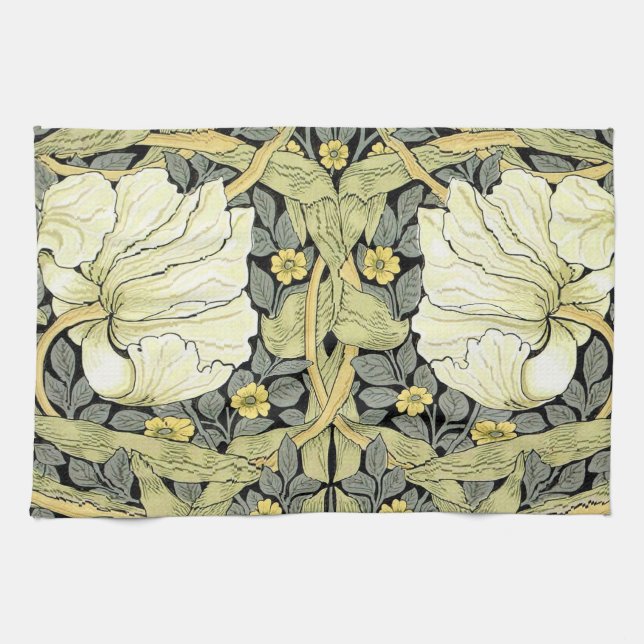 William Morris Pimpernel Floral Wallpaper Tea Towel (Horizontal)