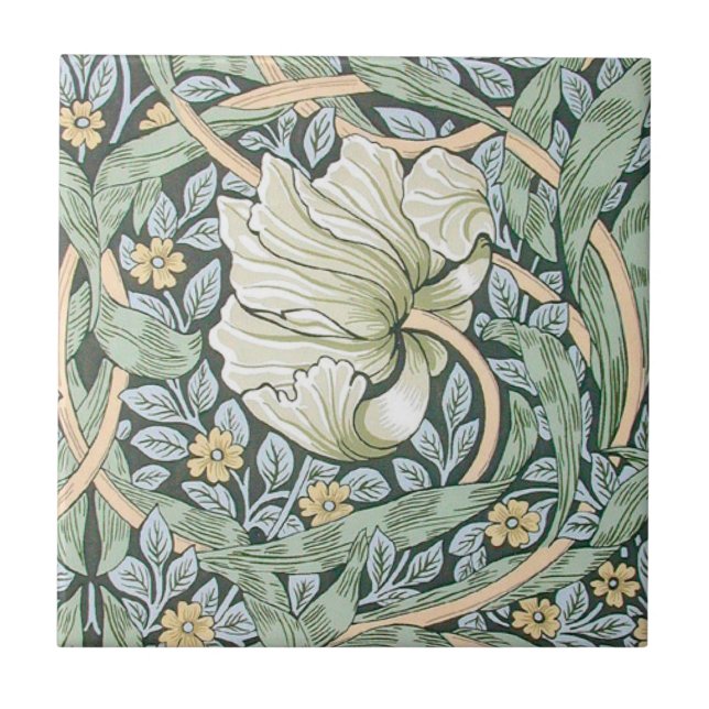 William Morris Pimpernel Floral Wallpaper Tile (Front)