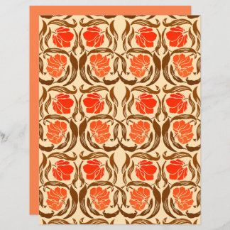 William Morris Pimpernel, Mandarin Orange & Brown 