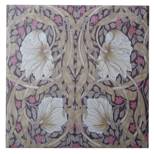 William Morris Pimpernel Matching Repeat Design Tile (Front)