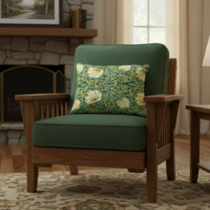 William Morris Pimpernel Mission Style Decorative Cushion