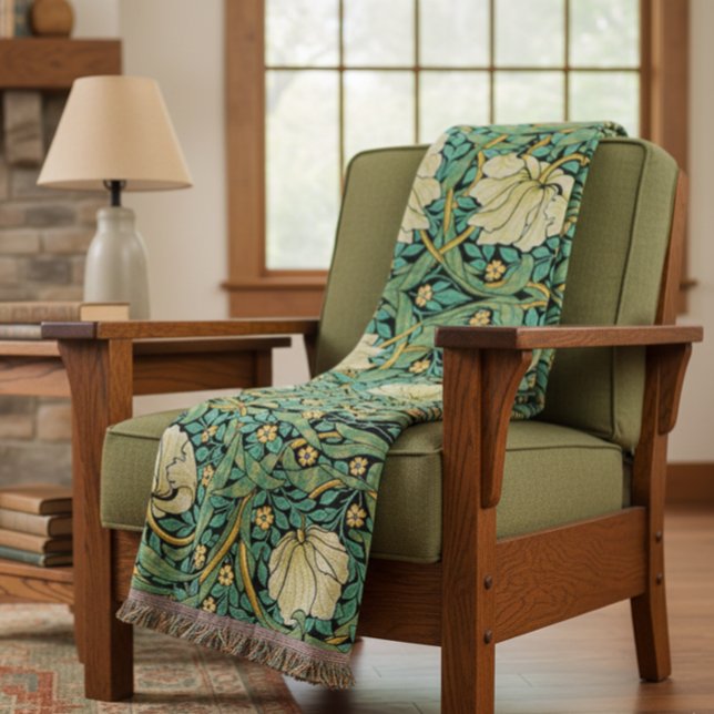 William Morris Pimpernel Mission Style Throw Blanket (Creator Uploaded)