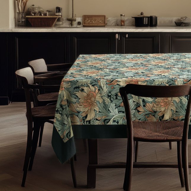 William Morris Pimpernel pastel blue ivory peach Tablecloth (William Morris Pimpernel pastel blue ivory peach Tablecloth)