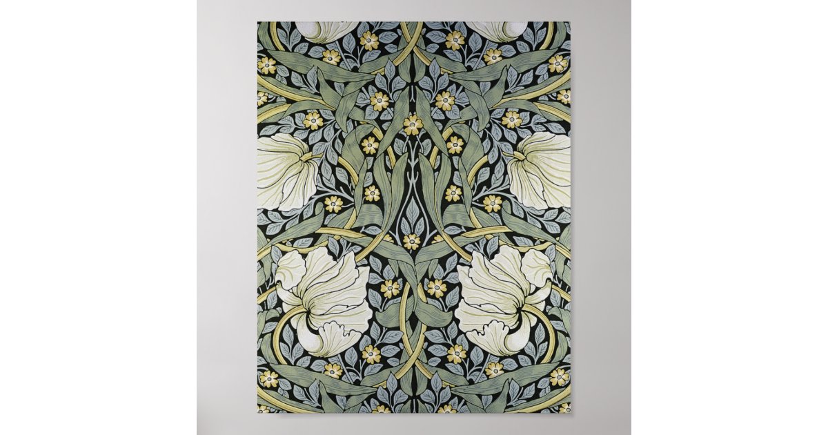 William Morris - Pimpernel Pattern Design Poster | Zazzle