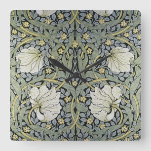 William Morris - Pimpernel  Pattern Design Square Wall Clock