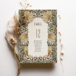 William Morris Pimpernel Table Number Card<br><div class="desc">Elevate your wedding decor with the timeless elegance of our customisable table number cards, featuring the iconic Pimpernel pattern by William Morris. Renowned for his contributions to the Arts and Crafts Movement, Morris's designs are a harmonious blend of nature and artistry, making them a perfect fit for modern weddings seeking...</div>