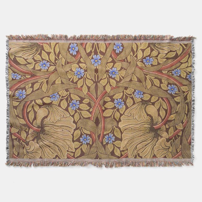 William Morris Pimpernel Throw Blanket (Front)