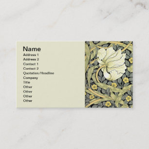 William Morris Pimpernel Tulips Botanical Art Business Card