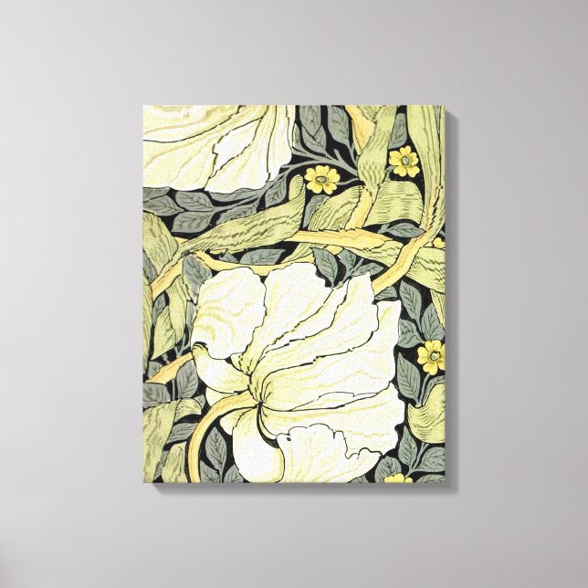 William Morris Pimpernel Tulips Botanical Art Canvas Print (Front)