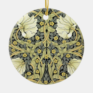 William Morris Pimpernel Tulips Botanical Art Ceramic Tree Decoration