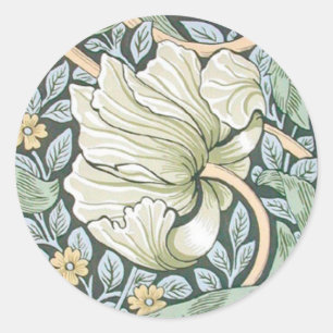 William Morris Pimpernel Tulips Botanical Art Classic Round Sticker