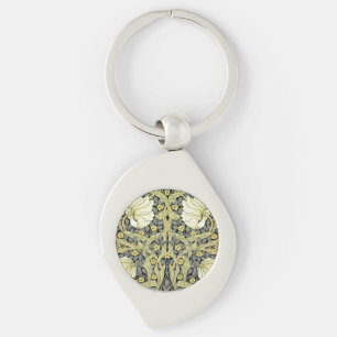 William Morris Pimpernel Tulips Botanical Art Key Ring